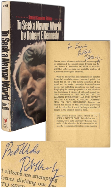 Robert F. Kennedy Signed Copy of His Book ''To Seek a Newer World''